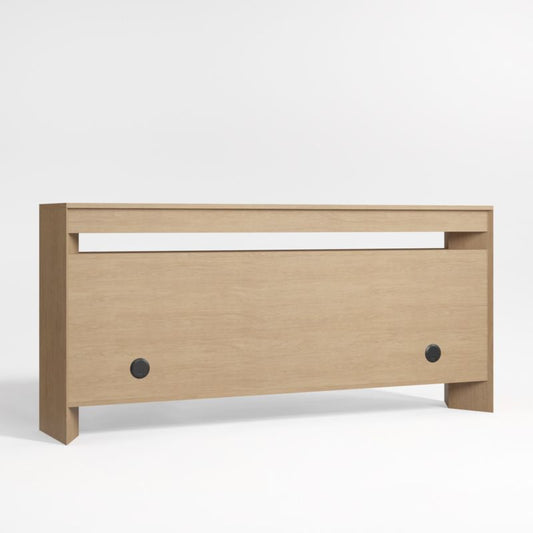 Terrazza 72" Natural Solid Oak Wood Storage Media Console