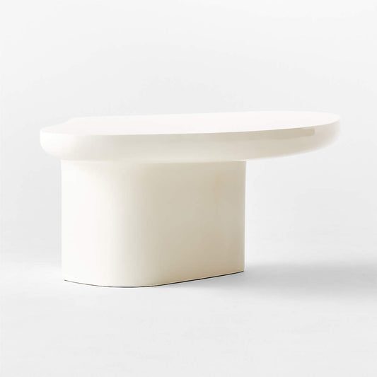 Tieri White Resin Outdoor Side Table Large