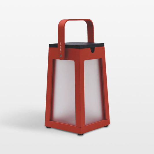 Tinka Red Aluminum Portable Solar Led Outdoor Lantern 10.5"