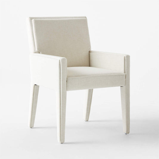 Torrey Ivory White Performance Fabric Dining Armchair