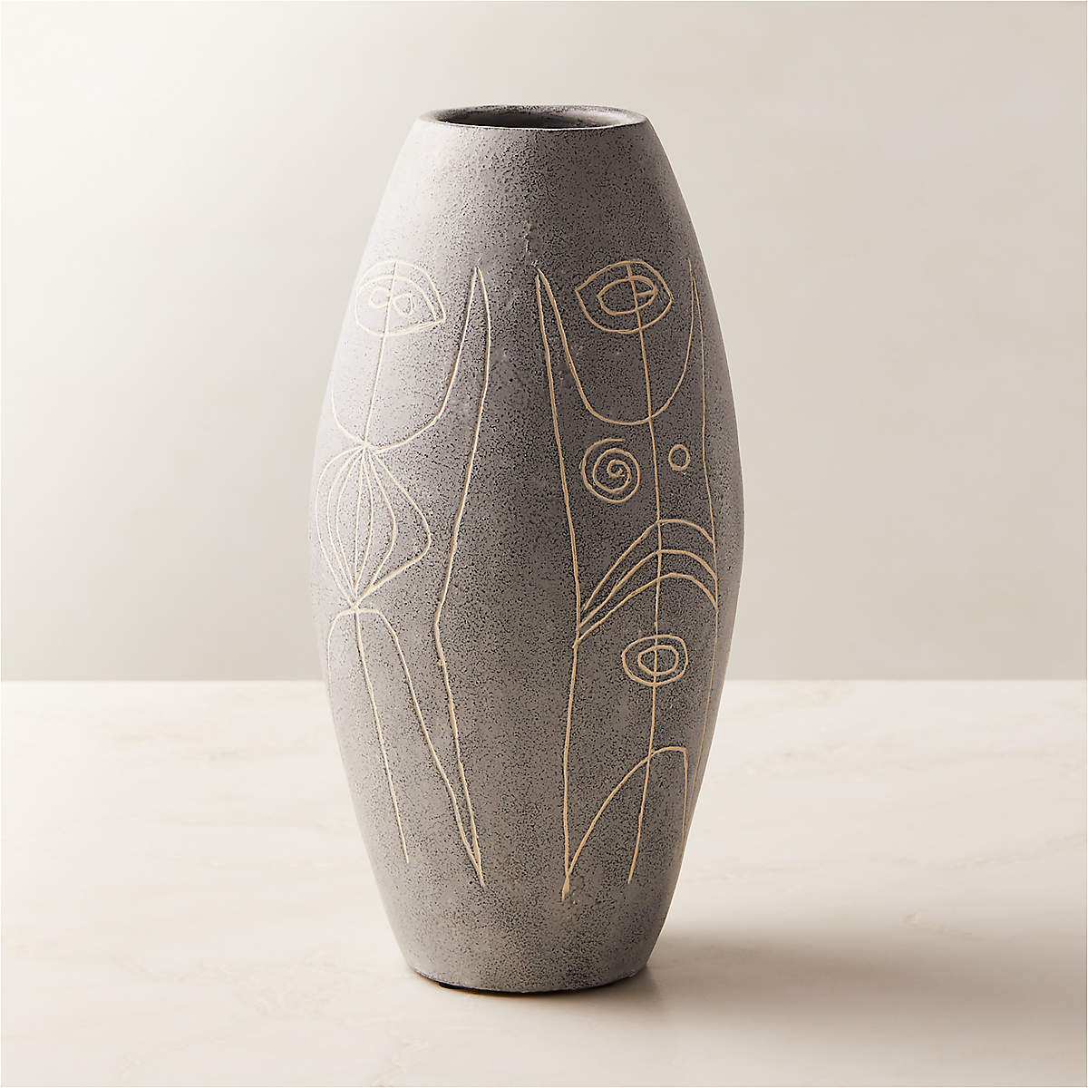 Tovek Grey Terracotta Vase By Ackerman