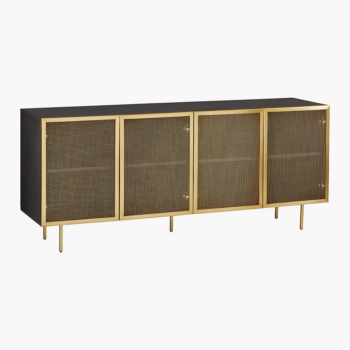 Trace 71" Brass Wire Mesh Credenza