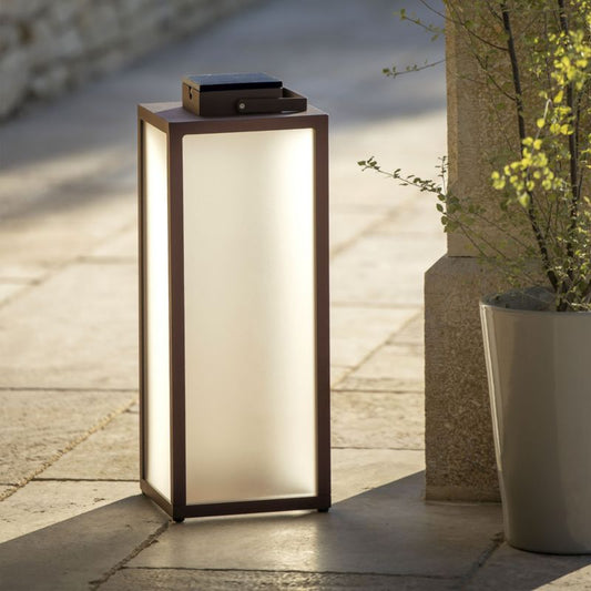 Tradition Corten Aluminum Led Solar Outdoor Lantern 25"