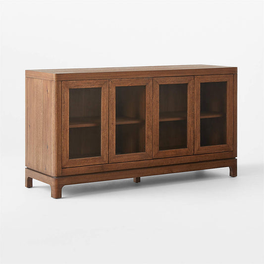 Truman 64" Acacia Wood And Glass Door Credenza