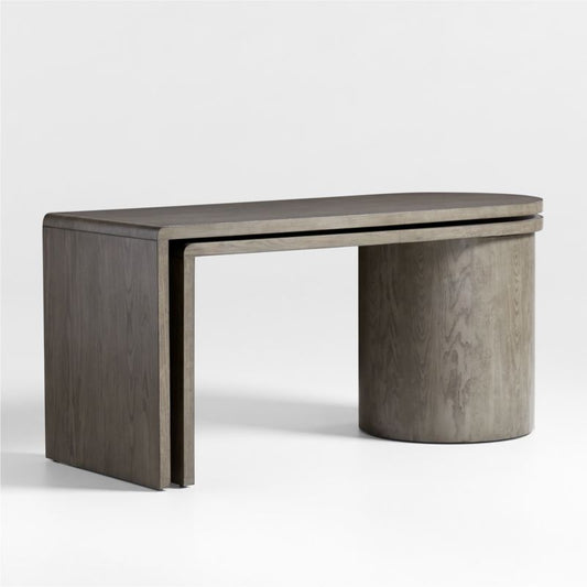 Twist Grey Ash Rotating Large Desk With Storage