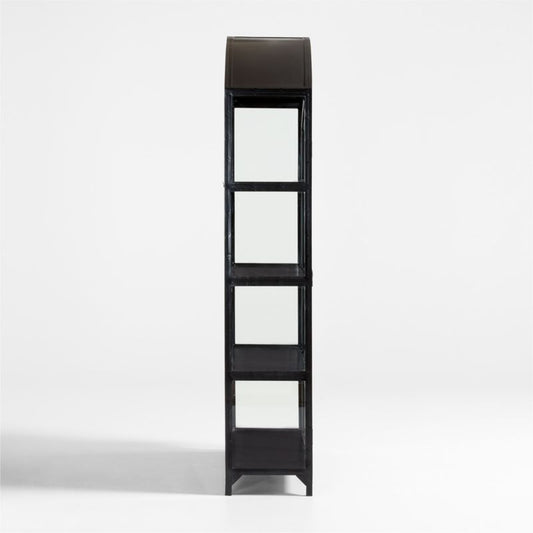 Ventana Wide Black Glass And Metal Display Storage Cabinet