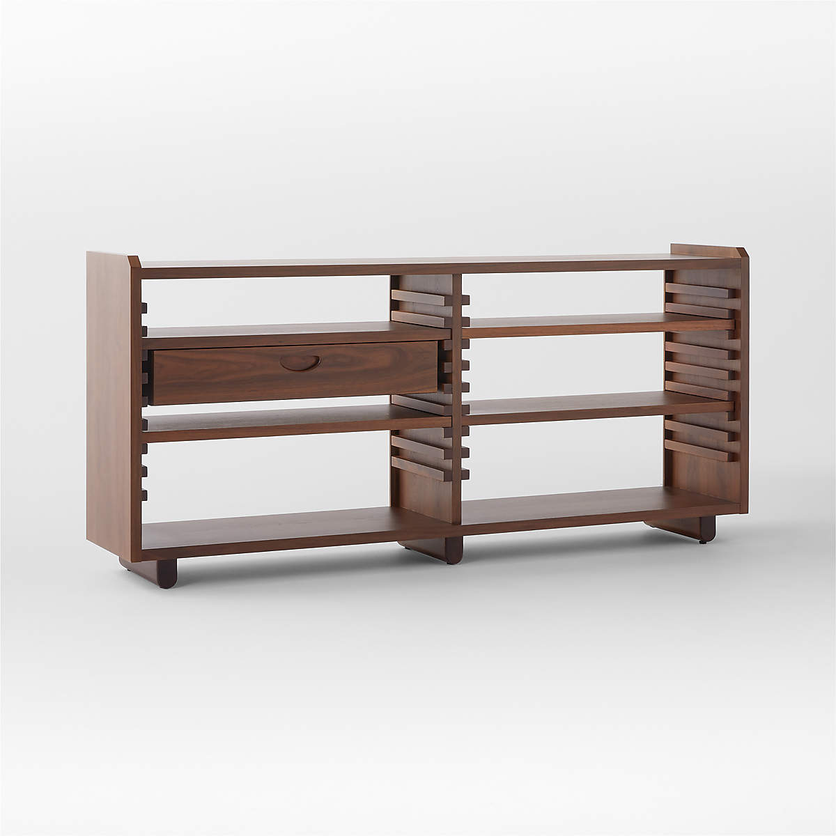 Ventura Walnut Wood Low Bookcase By Lawson-Fenning