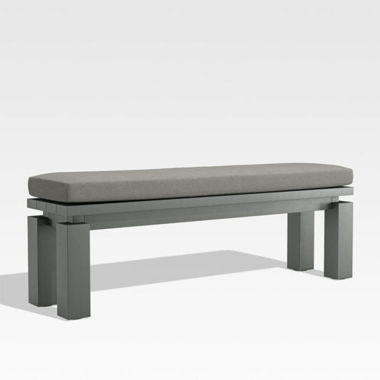 Walker Metal Outdoor Dining Bench With Graphite Sunbrella ® Cushion