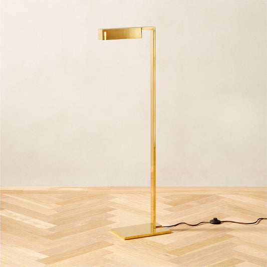 Wilde Polished Brass Task Floor Lamp