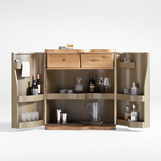 Winslow Oak Wood Bar Cabinet By Jake Arnold