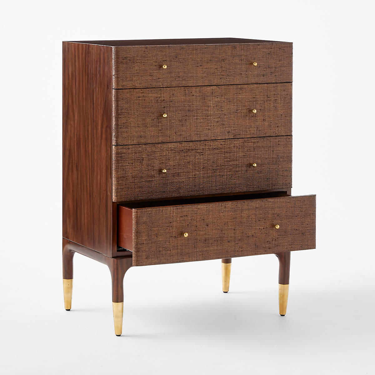 Zane 4-Drawer Woven Raffia Dresser