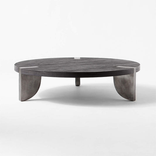 Zepa Round Black Wood Coffee Table