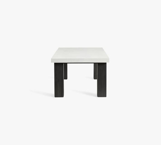 Abbott Concrete & Acacia Chunky Leg Outdoor Dining Table (96")