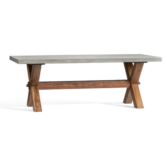 Abbott Concrete & Acacia Outdoor Dining Table (84")