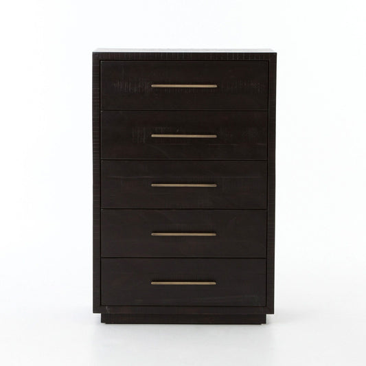 Alexa Burnished Pedestal 5-Drawer Dresser (30”)