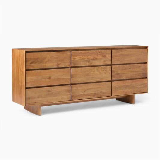 Anton Solid Wood Wide 9-Drawer Dresser (85")