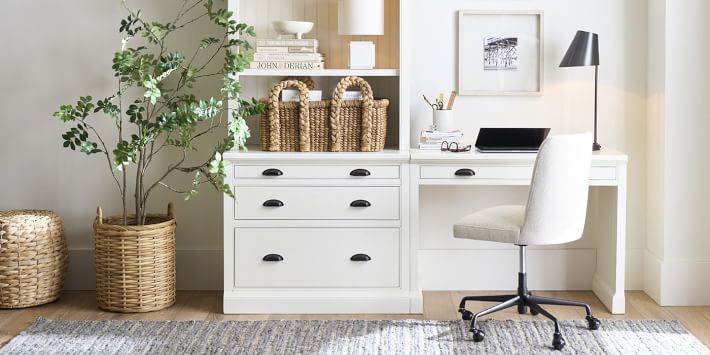 Aubrey Writing Desk With Bookcase & File Cabinet (78")