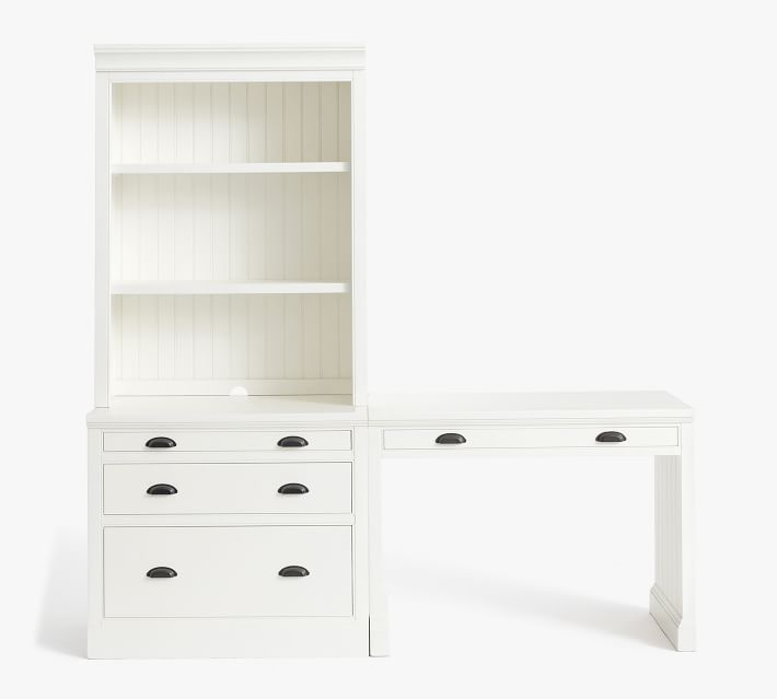 Aubrey Writing Desk With Bookcase & File Cabinet (78")