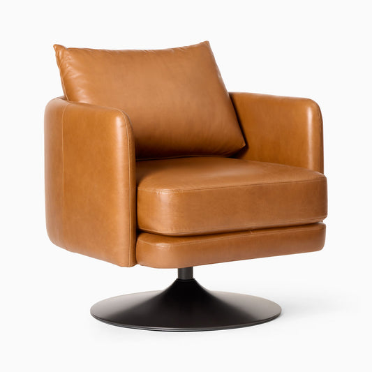 Auburn Leather Swivel Chair