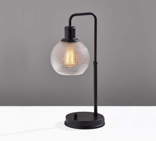 Barnet Hand-Blown Glass Globe Usb Task Lamp (21")