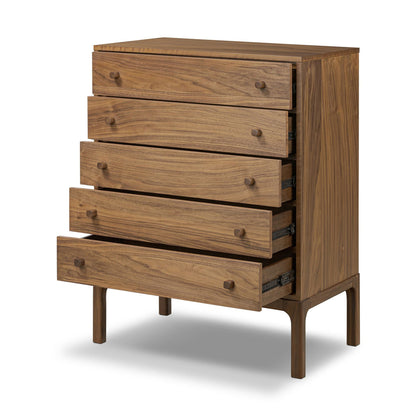 Berriman Walnut 5-Drawer Dresser (32")