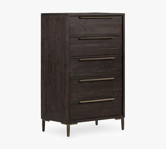 Braden Reclaimed Wood 5-Drawer Tall Dresser (30")