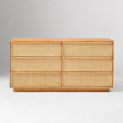 Callahan Rattan 6-Drawer Dresser (60")