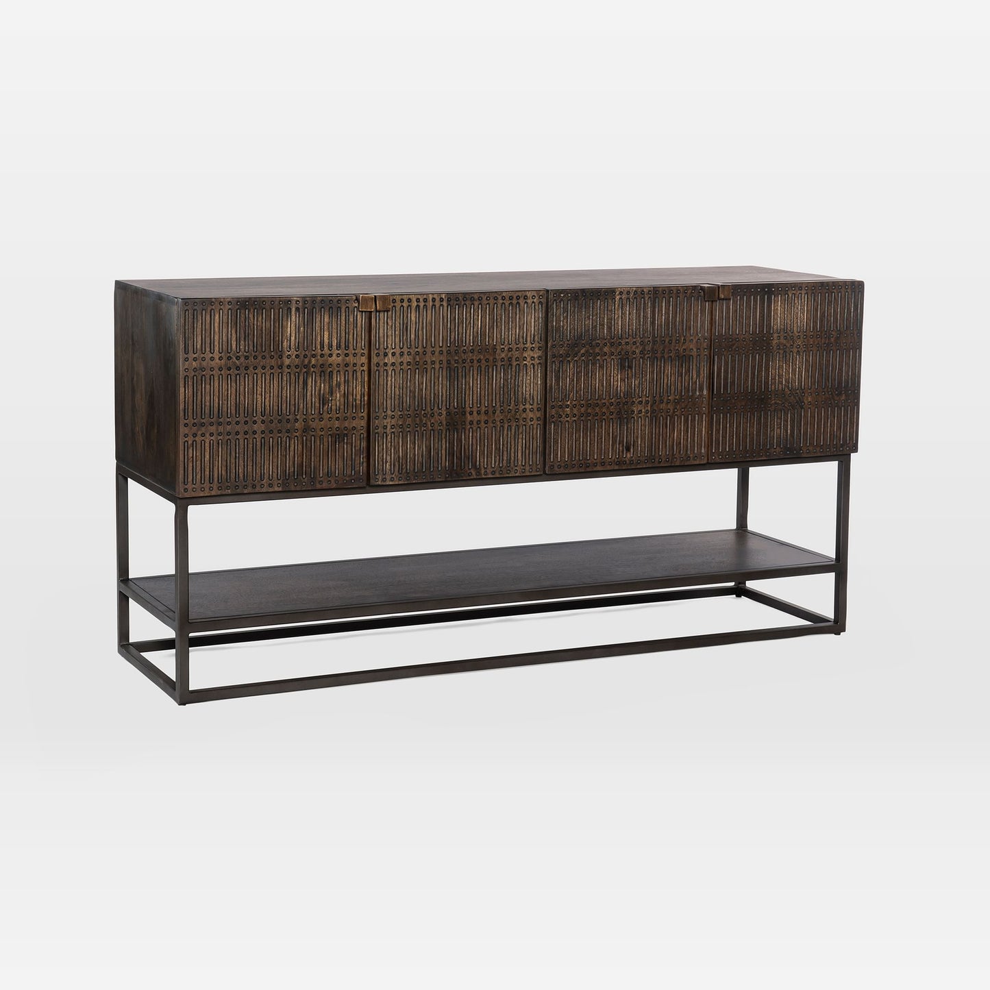 Carved Mango Wood Media Console (56")