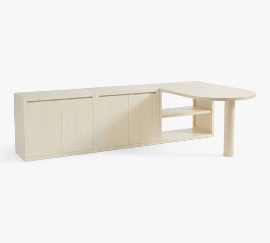 Cayman Peninsula Desk With Low Bookcase Suite (108" X 66")