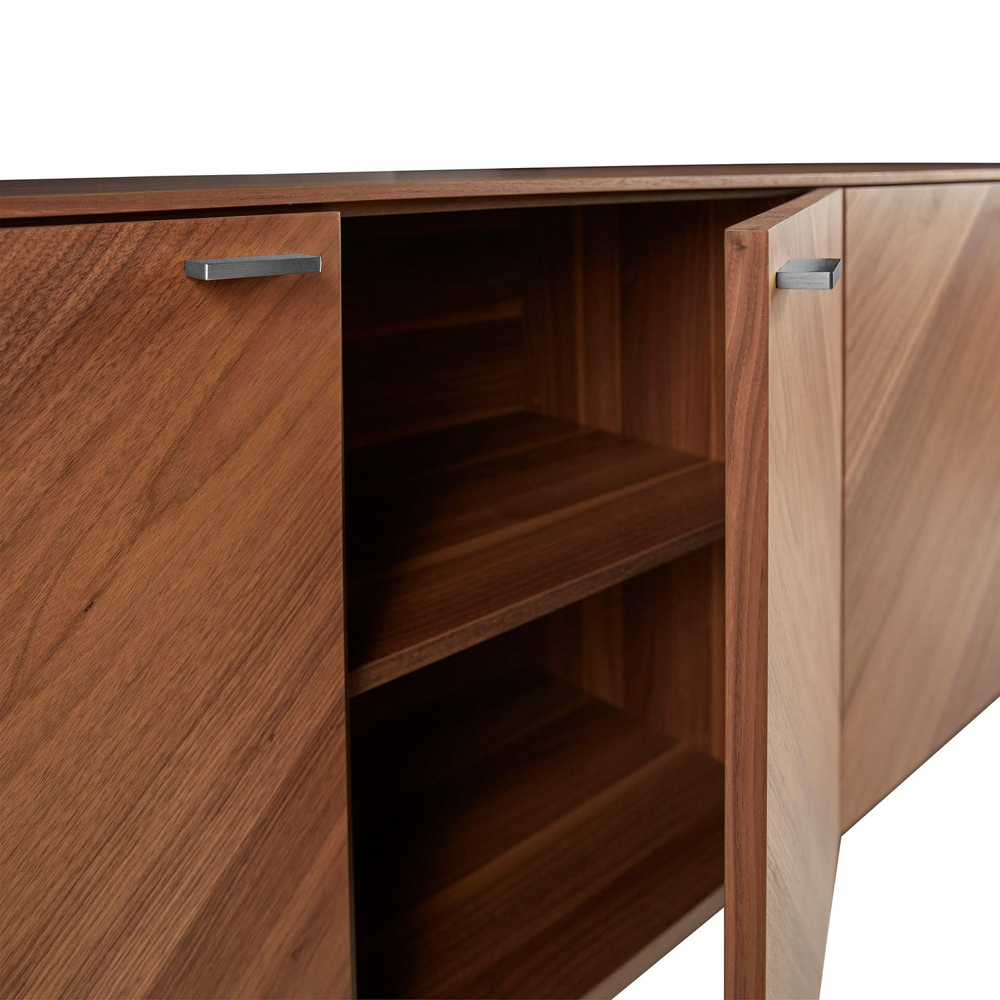 Chevron Walnut Media Console