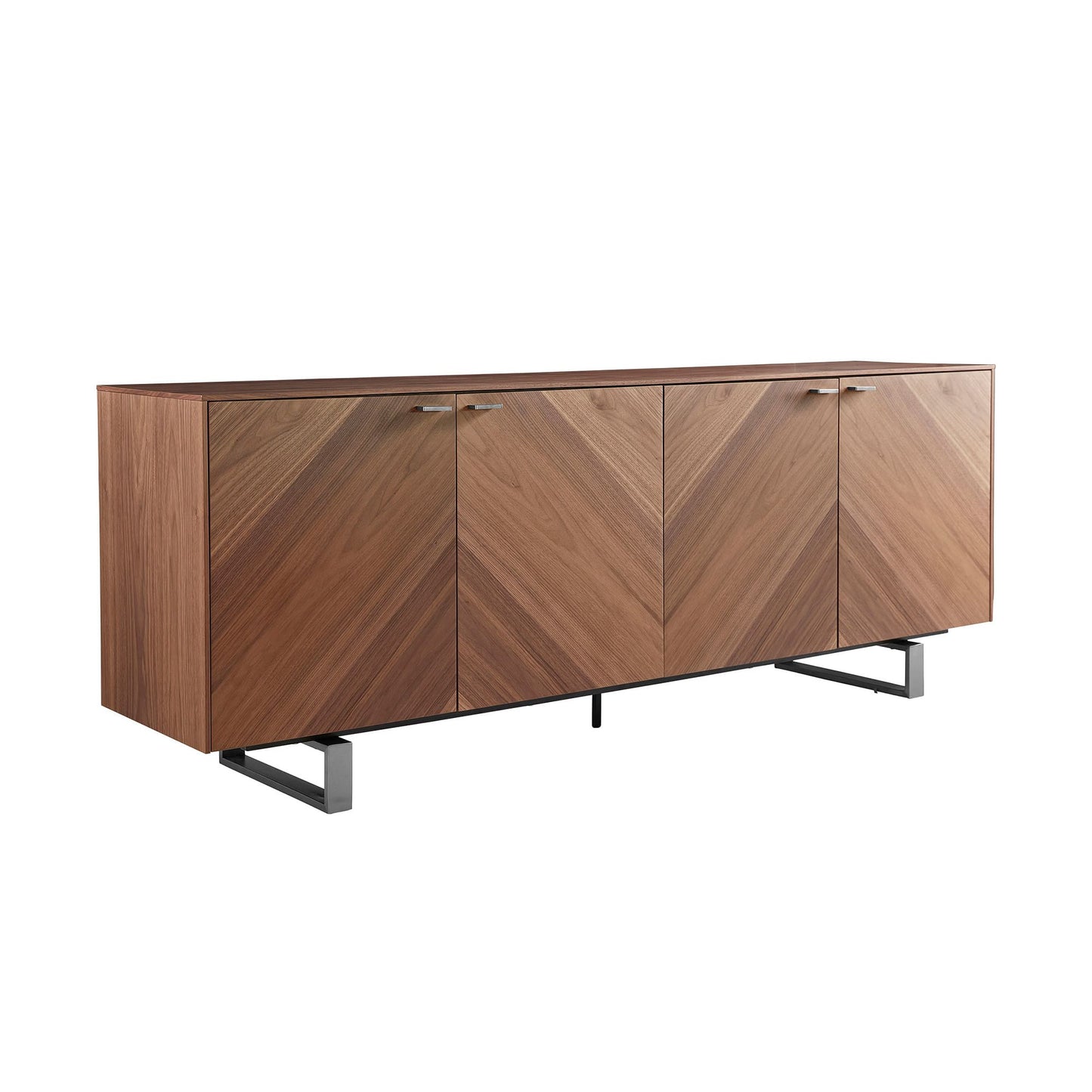 Chevron Walnut Media Console