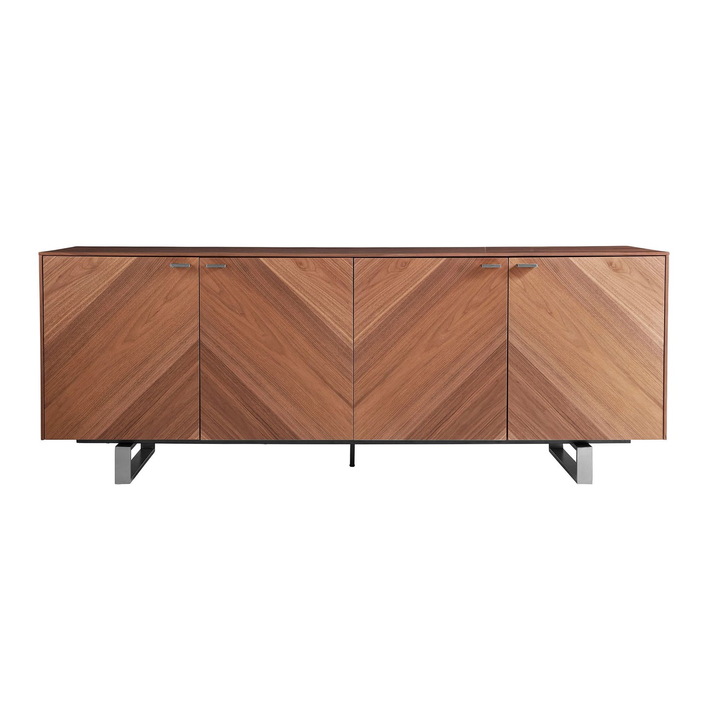 Chevron Walnut Media Console