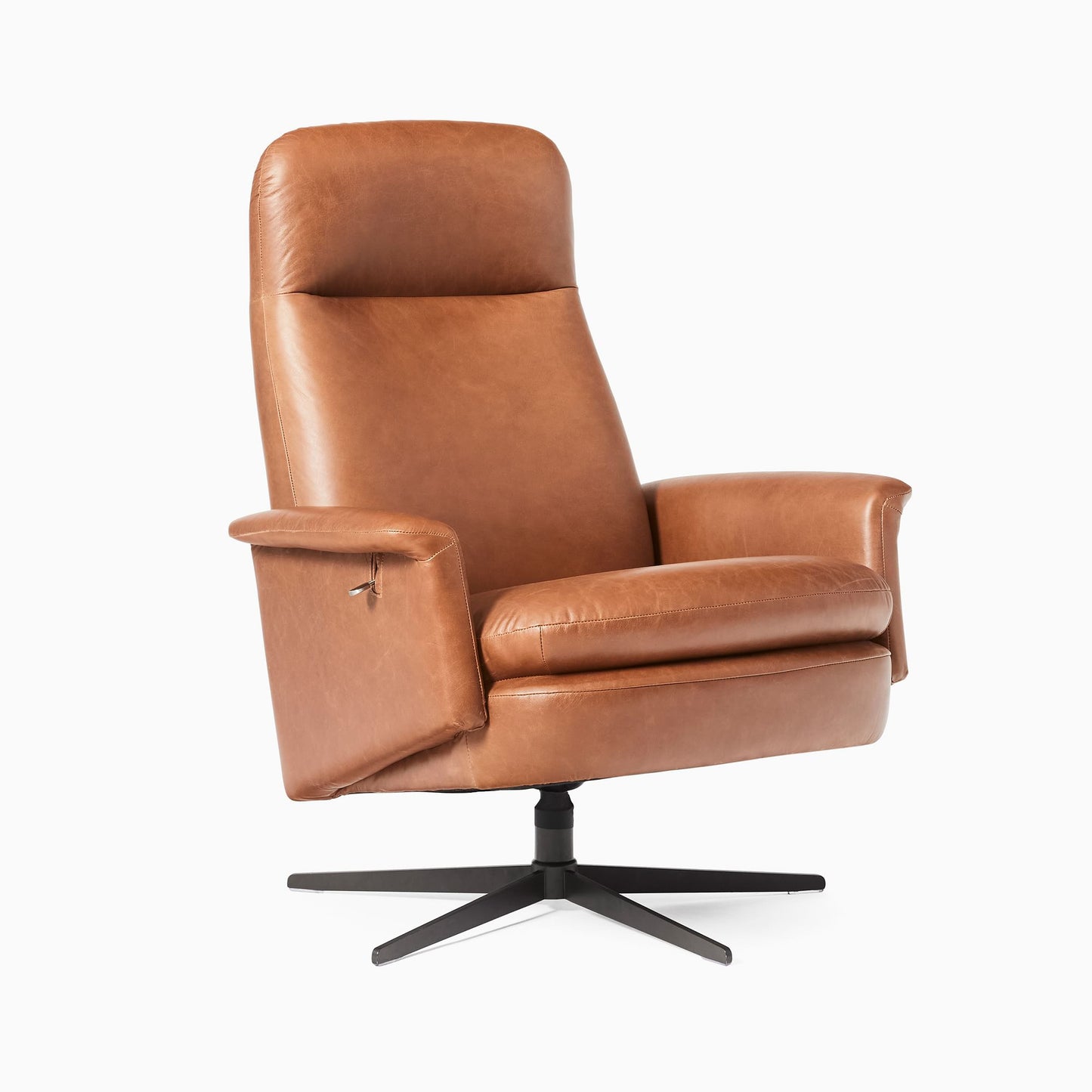 Crescent Leather Swivel Recliner