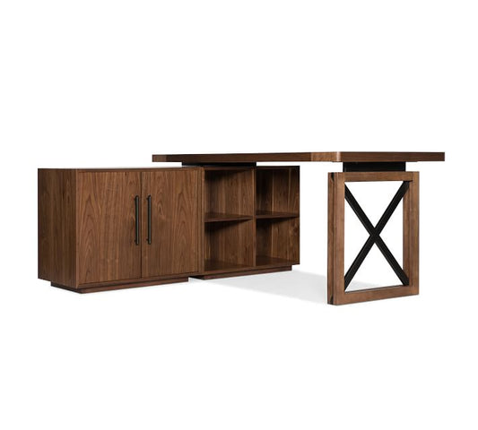 Daniel L-Shape Desk With Cabinet