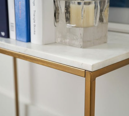 Delaney Rectangular Marble End Table (28")