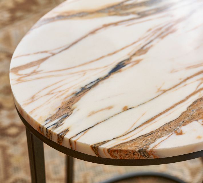 Delaney Oval Marble C-Table (19")