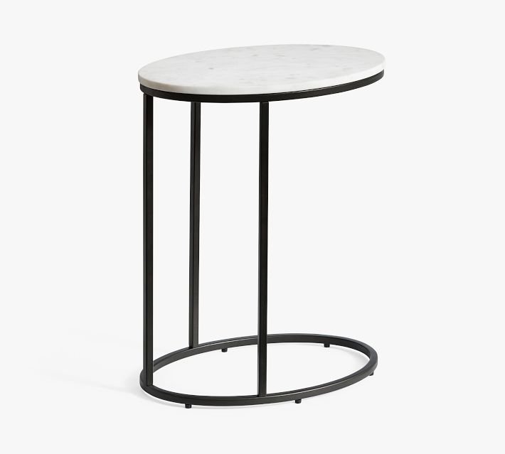 Delaney Oval Marble C-Table (19")