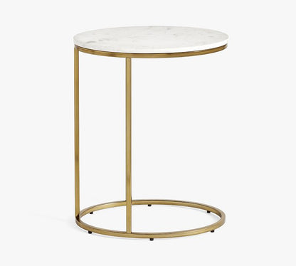 Delaney Oval Marble C-Table (19")