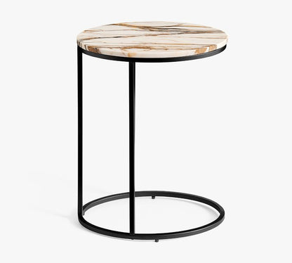 Delaney Oval Marble C-Table (19")