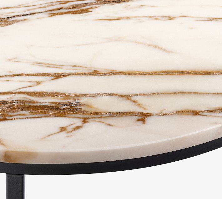 Delaney Oval Marble C-Table (19")