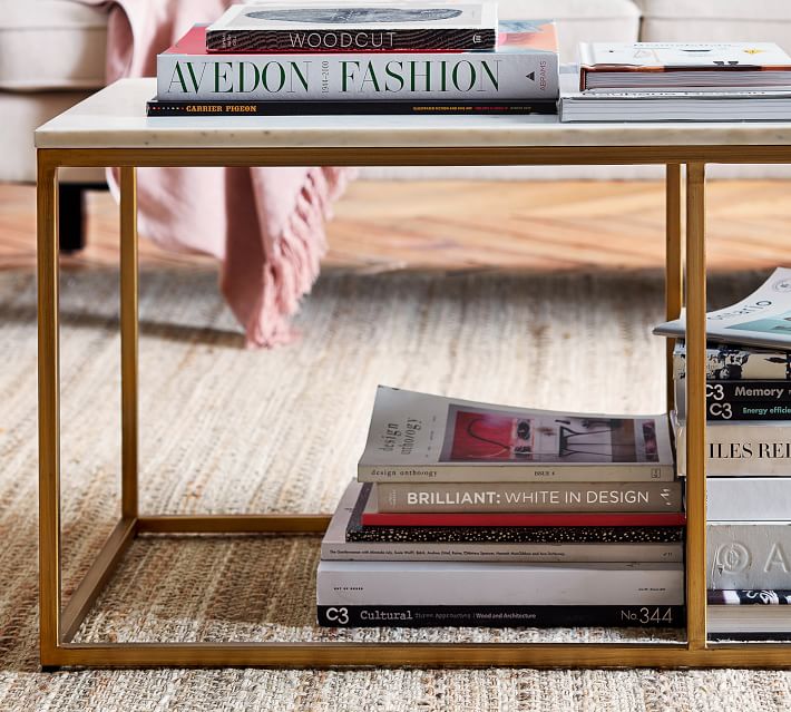 Delaney Rectangular Marble Coffee Table (40.5")