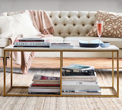 Delaney Rectangular Marble Coffee Table (40.5")