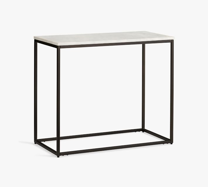 Delaney Rectangular Marble End Table (28")