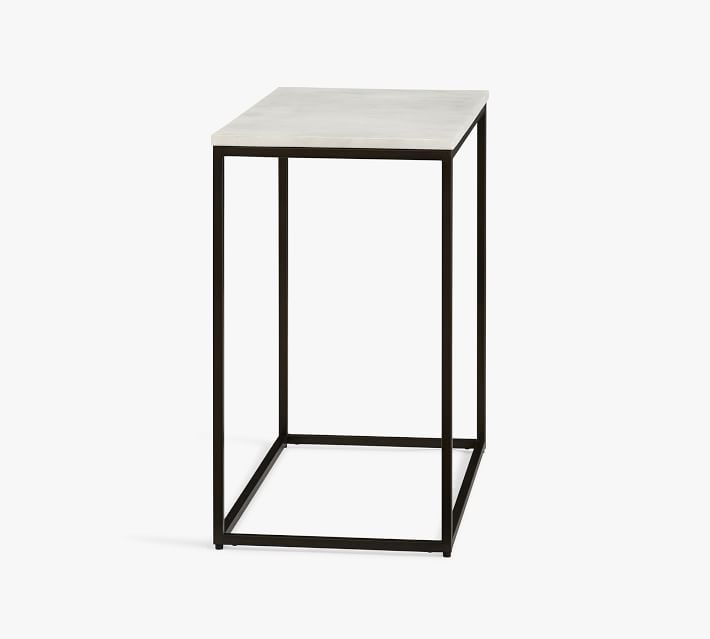 Delaney Rectangular Marble End Table (28")