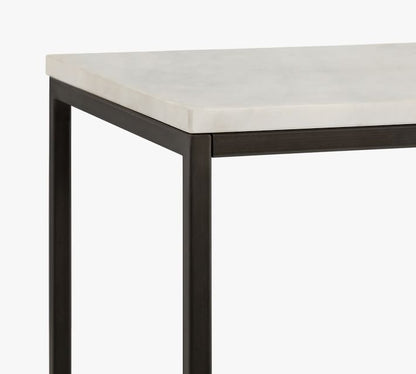 Delaney Rectangular Marble End Table (28")