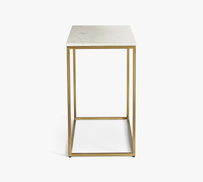 Delaney Rectangular Marble End Table (28")