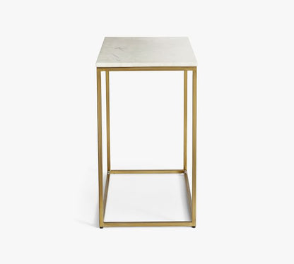 Delaney Rectangular Marble End Table (28")