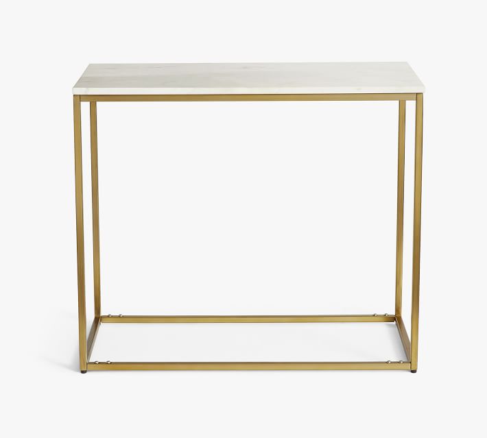 Delaney Rectangular Marble End Table (28")