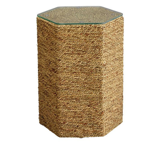 Dixon Geometric Seagrass End Table (13")