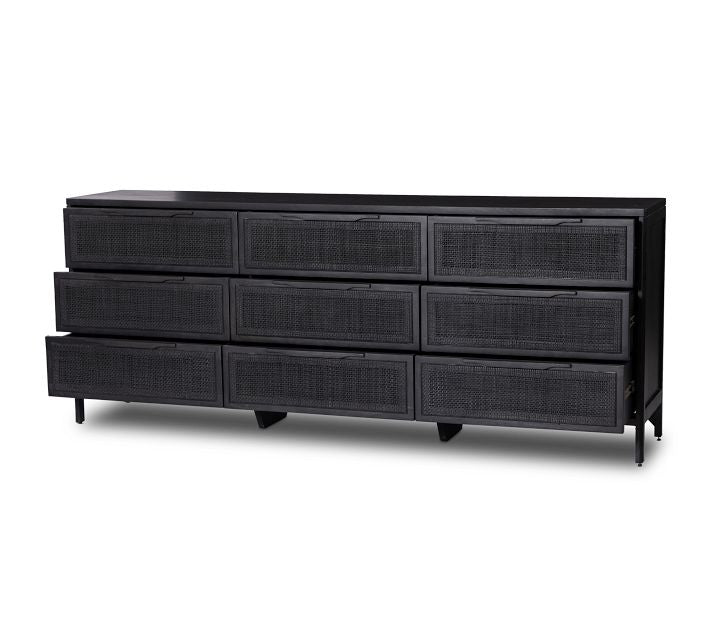 Dolores 9-Drawer Cane Dresser (86")